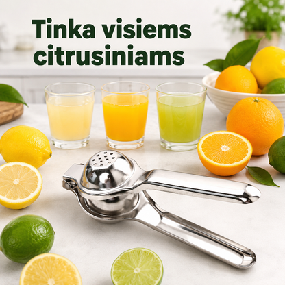Citrusinių vaisių sulčiaspaudė (plieninė, rankinė)