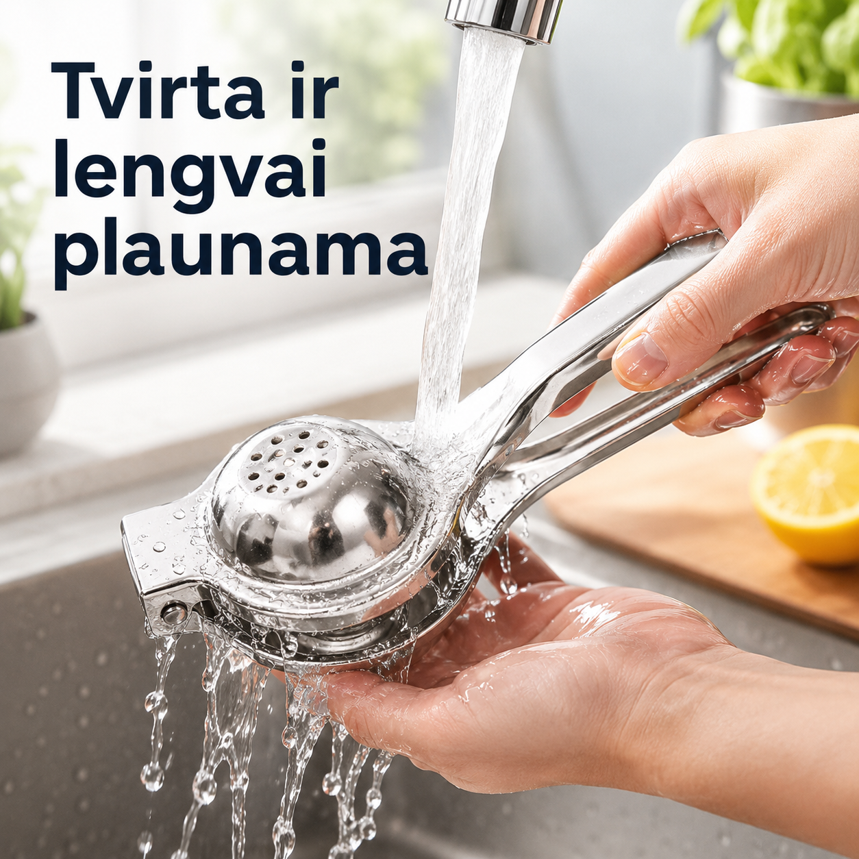Citrusinių vaisių sulčiaspaudė (plieninė, rankinė)