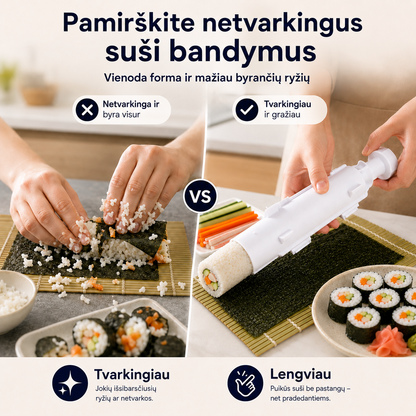 Sušių gaminimo volelis – tobuli naminiai suktinukai be vargo