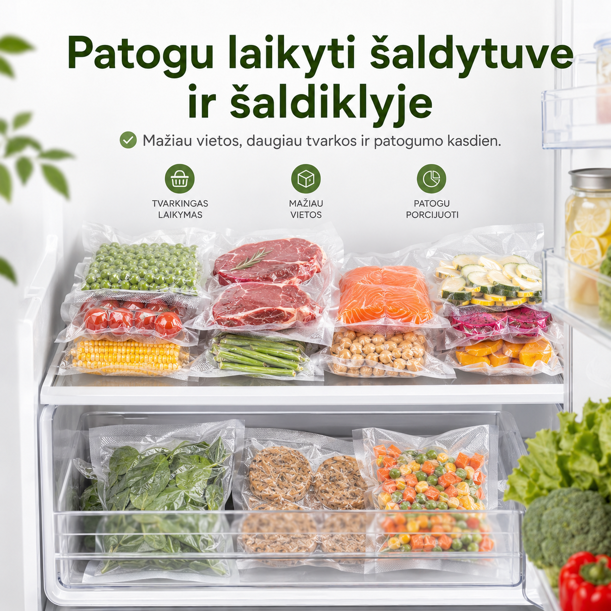 Vakuumavimo maišeliai – papildymas vakuumavimo aparatui 30 vnt.