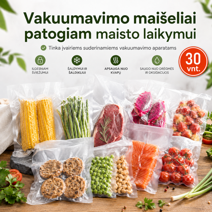 Vakuumavimo maišeliai – papildymas vakuumavimo aparatui 30 vnt.