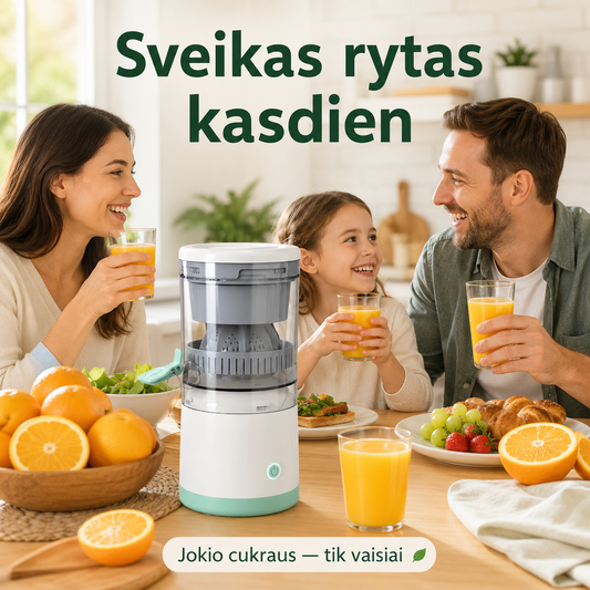 Elektrinė vaisių sulčiaspaudė (400 ml, USB įkraunama)